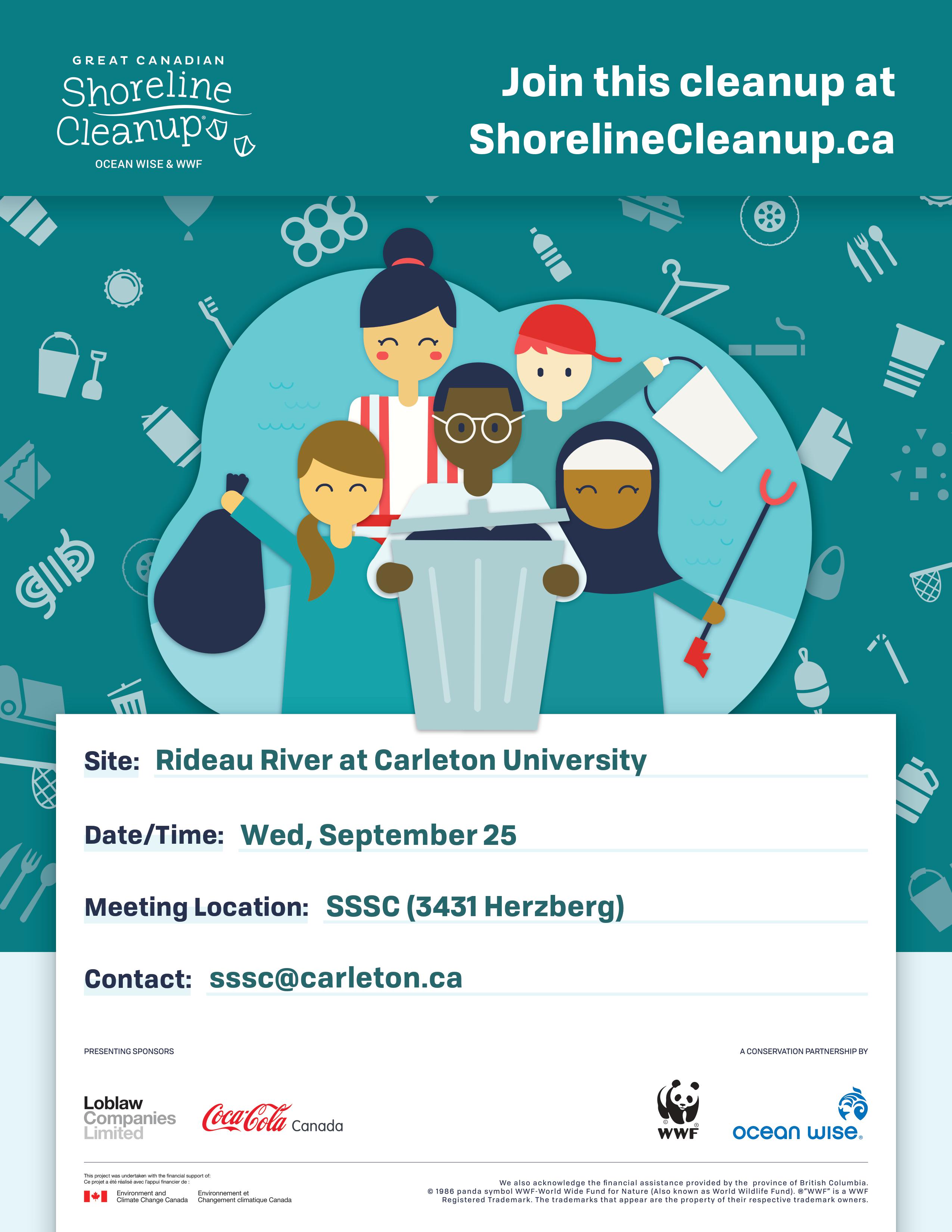 A poster for the Great Canadian Shoreline Cleanup. This event will be held September 25th at 3:00pm. 