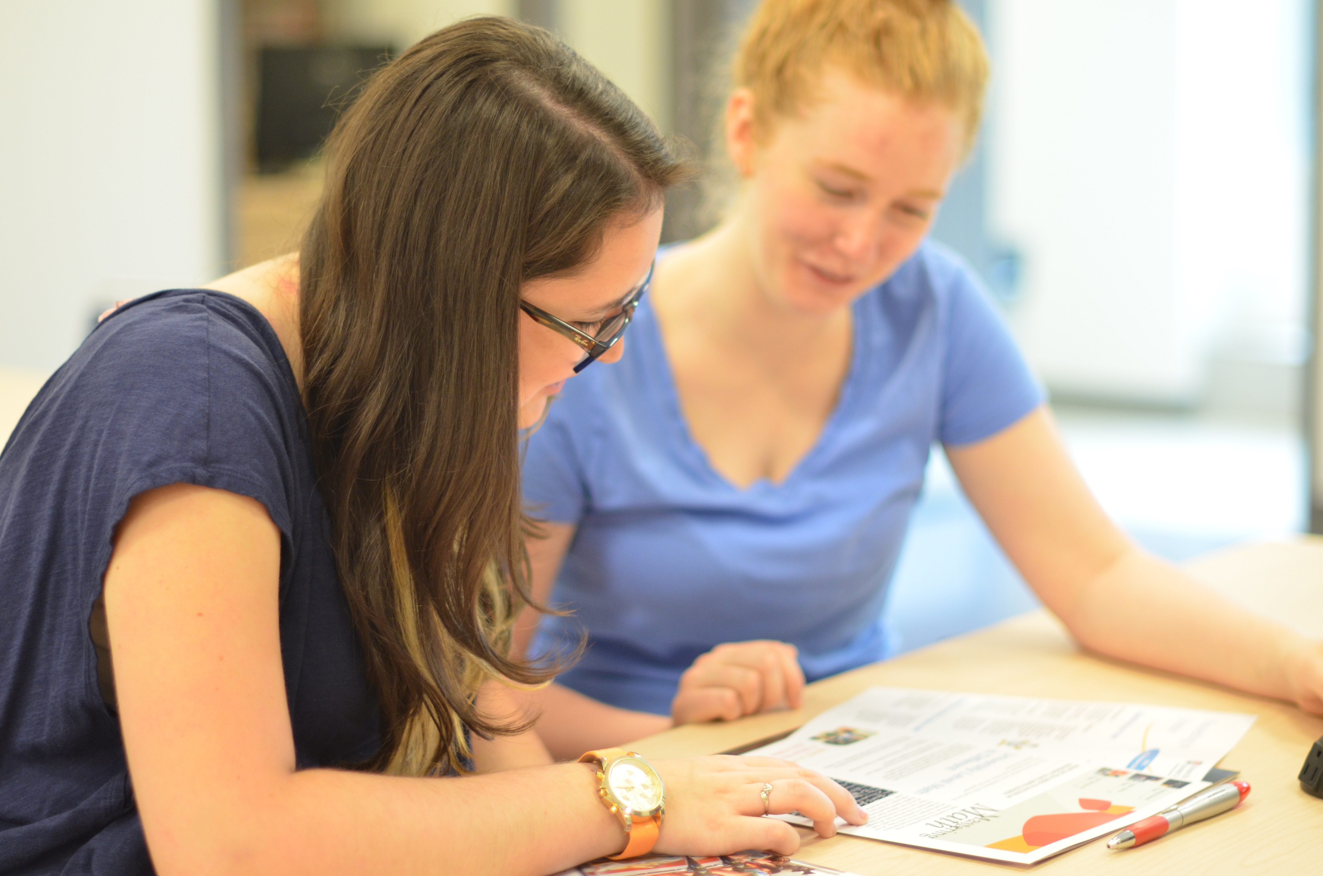 A student receiving mentoring