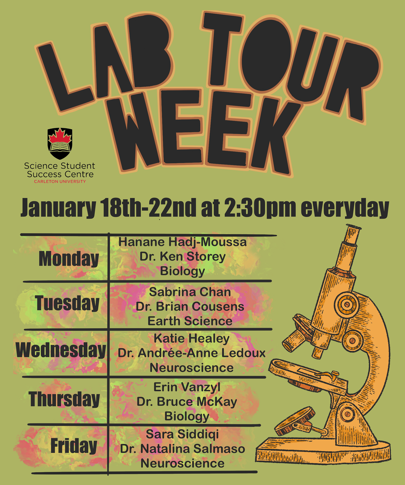 Poster for Science Lab Tour Week